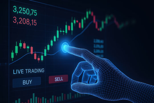 AI technology in energy trading enhances decision making with live data and interactive digital interface for buy and sell options