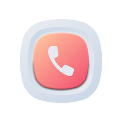 Call Phone Button – Flat Icon for Mobile Interface
