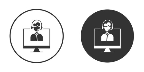 Tech support icon vector clipart in black colors. suitable for graphic work