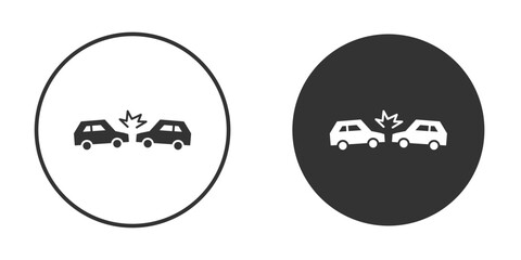 Rear end collision icon vector clipart in black colors. suitable for graphic work