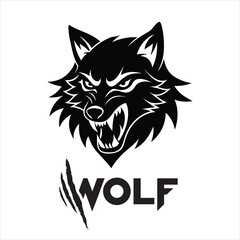 wolf head vector, Wolf head logo illustration vector design