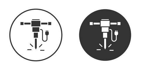Obraz premium Hydraulic breaker icon vector clipart in black colors. suitable for graphic work
