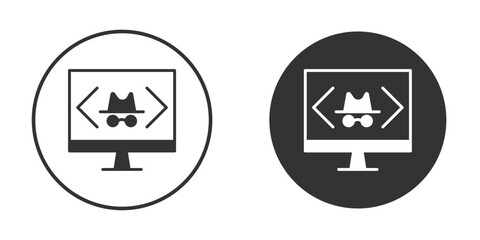Hacker icon vector clipart in black colors. suitable for graphic work © Annimo
