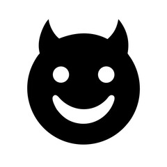 Smiling devil with fire icon vector illustration