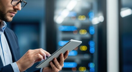 IT Manager Using Tablet