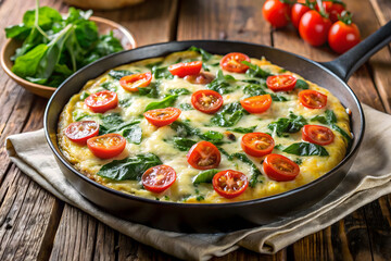 Tomato and Spinach Frittata with Fresh Parmesan