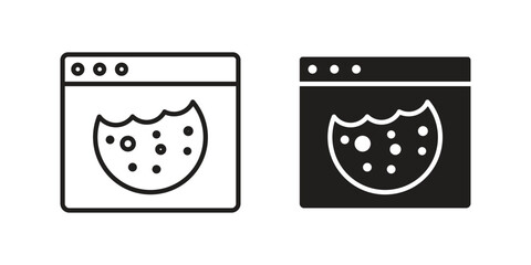 web Cookies icon. vector flat and line symbols. Vector Graphics.