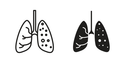 Tuberculosis TB icon. vector flat and line symbols. Vector Graphics.