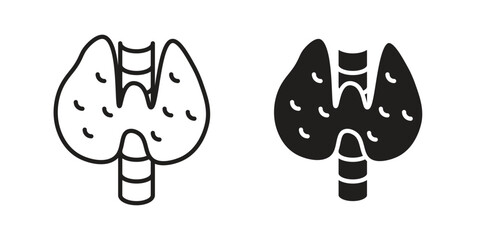 Thyroid icon. vector flat and line symbols. Vector Graphics.