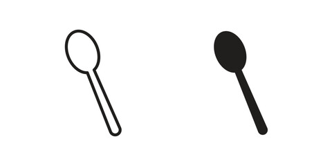Spoon icon. vector flat and line symbols. Vector Graphics.
