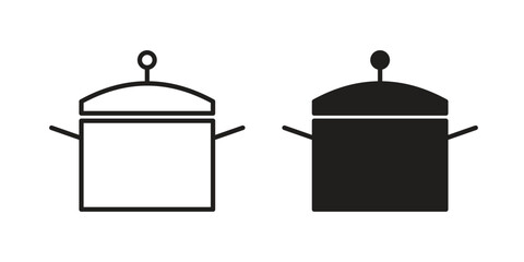 pressure cooker icon. vector flat and line symbols. Vector Graphics.