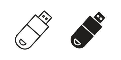 Pendrive icon. vector flat and line symbols. Vector Graphics.