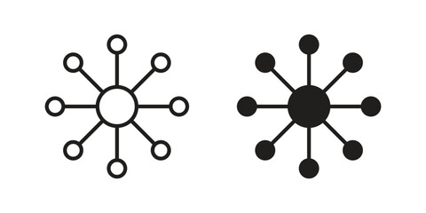 Multi channel icon. vector flat and line symbols. Vector Graphics.