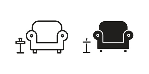 Lounge icon. vector flat and line symbols. Vector Graphics.
