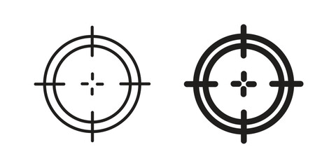 Gun target icon. vector flat and line symbols. Vector Graphics.