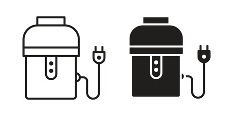 Garbage disposal icon. vector flat and line symbols. Vector Graphics.