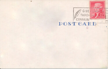 Old vintage postcard back