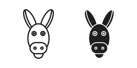Donkey icon. vector flat and line symbols. Vector Graphics.