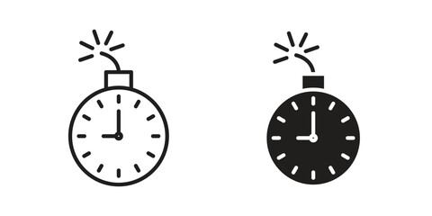 Deadline icon. vector flat and line symbols. Vector Graphics. © Annimo