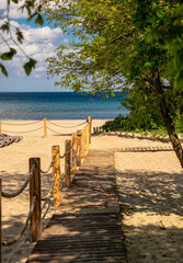 Sunny summer beach on the Baltic Sea in Sopot	