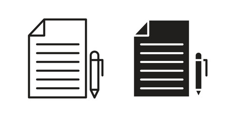 Contract icon. vector flat and line symbols. Vector Graphics.
