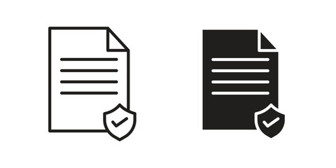 Contract coverage icon. vector flat and line symbols. Vector Graphics.