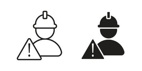 Construction risk icon. vector flat and line symbols. Vector Graphics.