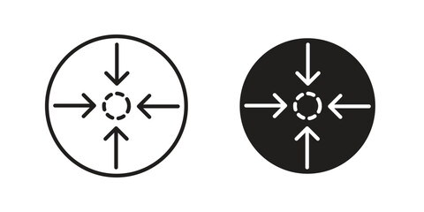 Compact size icon. vector flat and line symbols. Vector Graphics.