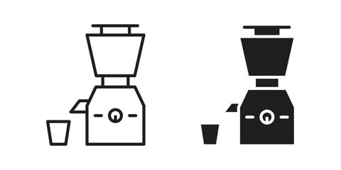 Cold pressed juicer icon. vector flat and line symbols. Vector Graphics.