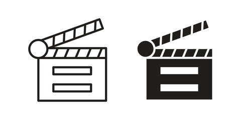 Cinema flapper icon. vector flat and line symbols. Vector Graphics.