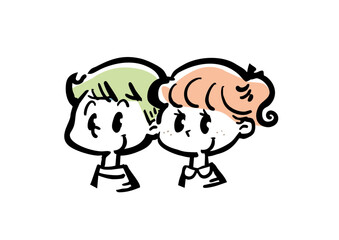 男の子と女の子のキッズイラストマーク