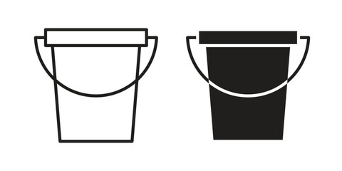 Bucket icon. vector flat and line symbols. Vector Graphics.