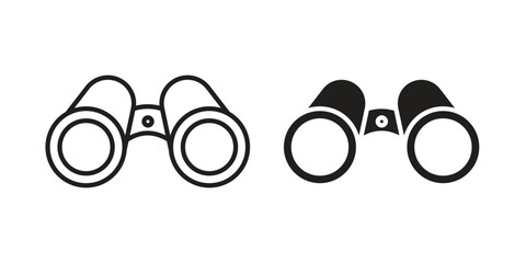Binoculars icon. vector flat and line symbols. Vector Graphics.