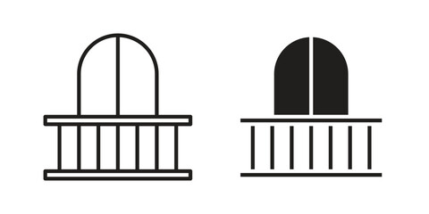 Balcony icon. vector flat and line symbols. Vector Graphics.