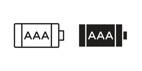 AAA battery icon. vector flat and line symbols. Vector Graphics.