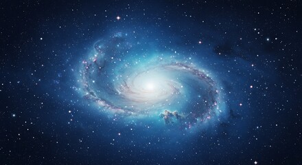 Vibrant Celestial Swirls: A mesmerizing view of a galaxy, a spiral of celestial dust, gas, and countless stars, glowing with the radiant energy of the cosmos. 