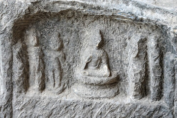 A Small Grotto Niche with a Buddhist Triad
