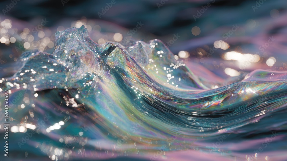Poster artistic close up showcases the mesmerizing transformation of recycled pet plastic as it interacts w