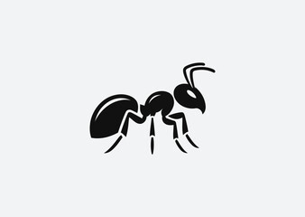 Black ant logo for discipline, teamwork, or nature-inspired branding.
