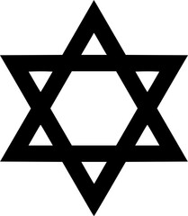 star of david glyph flat vector icon
