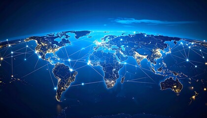 Global network map of the Earth at night