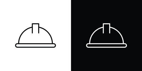 Safety helmet icon. Editable stroke. Icon for web.