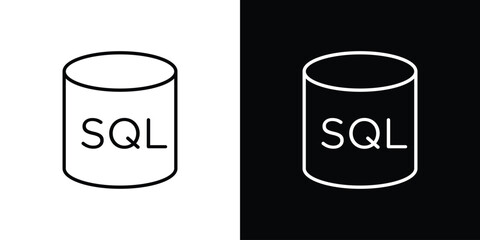 SQL icon. Editable stroke. Icon for web.