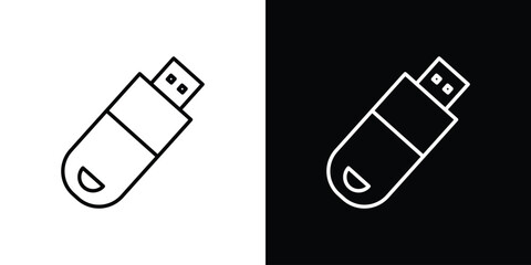 Pendrive icon. Editable stroke. Icon for web.