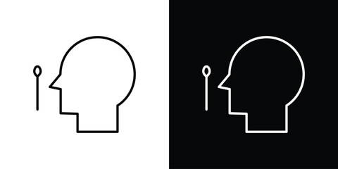 Nasal swab icon. Editable stroke. Icon for web.