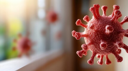 Stunning 3D rendering of Covid-19 virus in a dynamic environment
