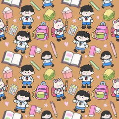 Back to school pattern seamless 