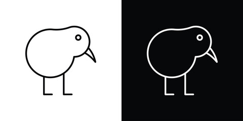 Kiwi bird icon. Editable stroke. Icon for web.