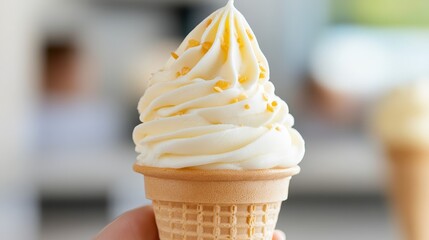 Sweet delight with vanilla ice-cream topped with colorful sprinkles