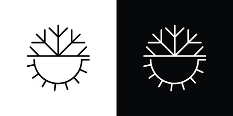 Hot and cold icon. Editable stroke. Icon for web.